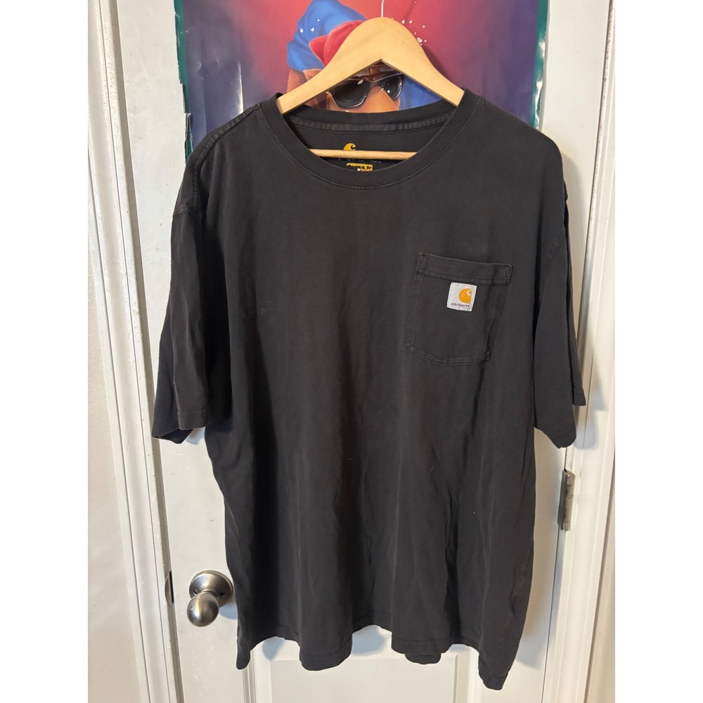 Carhartt Mens Short Sleeve Pocket T-Shirt Faded Black Relaxed Fit XL